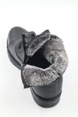 Black Vein Erkek Hakiki Deri Içi Kürklü Fermuarlı Siyah Günlük Bot